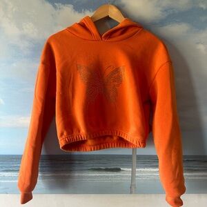 Vintage Y2K cropped butterfly hoodie